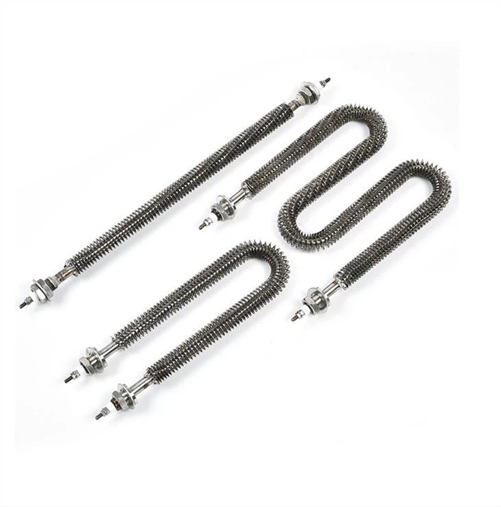 Elemento calefactor con aletas de acero inoxidable tipo IUW