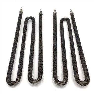 Elemento calefactor tubular con aletas en forma de W